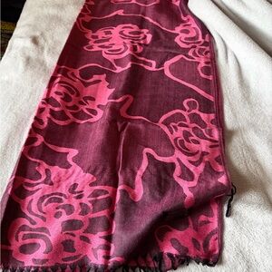 Pink Floral Pattern Scarf